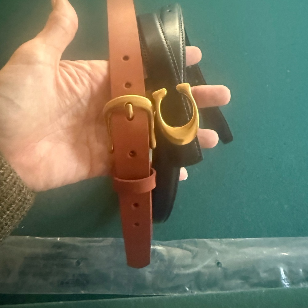 Brown and Black Belts with Gold Buckles
